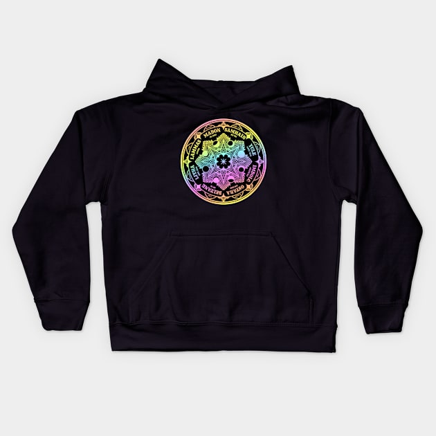 Wheel of the Year Kids Hoodie by OccultOmaStore